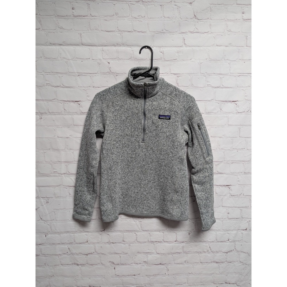 Patagonia Better Sweater 1/4 Zip Gray Women's Small Cozy Fleece Lined EUC 392